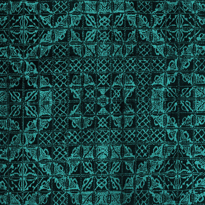 Square Abstract Turquoise Modern Rug, abs4516turq