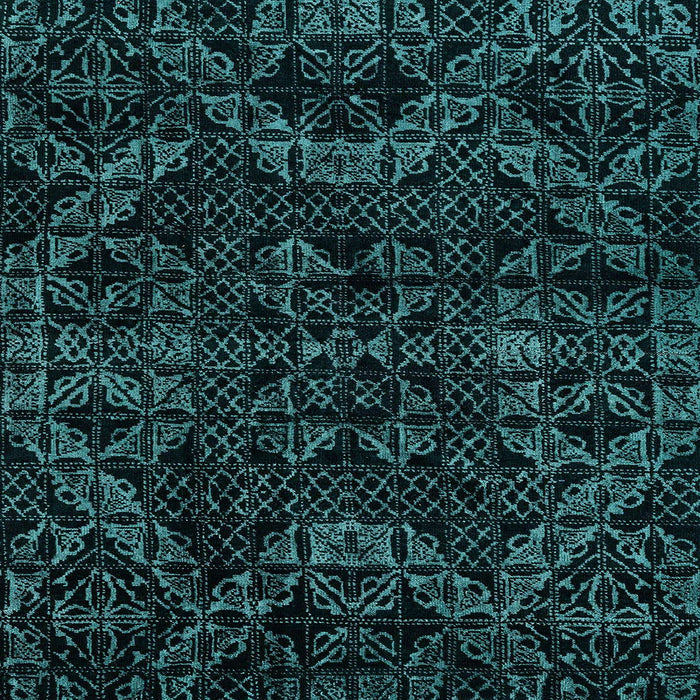 Square Abstract Teal Green Modern Rug, abs4516