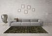 Machine Washable Abstract Brown Modern Rug in a Living Room,, wshabs4516brn