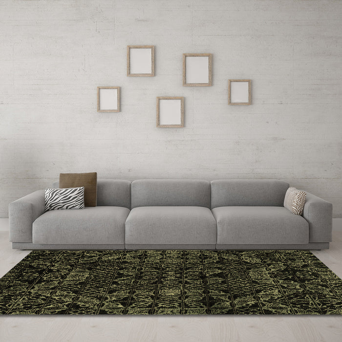 Machine Washable Abstract Brown Modern Rug in a Living Room,, wshabs4516brn