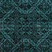 Square Machine Washable Abstract Teal Green Rug, wshabs4516