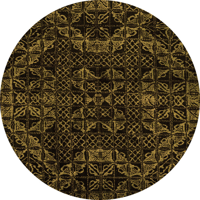 Round Abstract Orange Modern Rug, abs4516org