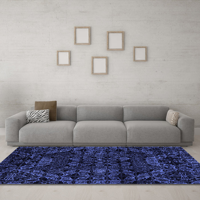 Machine Washable Abstract Blue Modern Rug in a Living Room, wshabs4516blu
