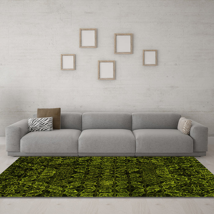 Machine Washable Abstract Yellow Modern Rug in a Living Room, wshabs4516yw