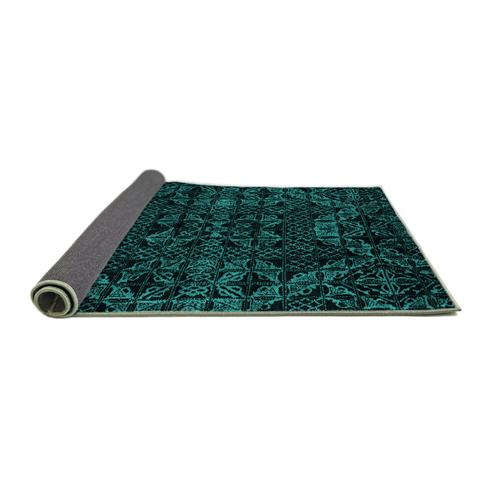 Sideview of Abstract Turquoise Modern Rug, abs4516turq