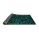 Sideview of Abstract Turquoise Modern Rug, abs4516turq