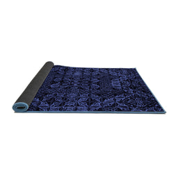 Sideview of Abstract Blue Modern Rug, abs4516blu