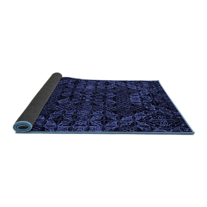 Sideview of Abstract Blue Modern Rug, abs4516blu