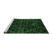 Sideview of Machine Washable Abstract Emerald Green Modern Area Rugs, wshabs4516emgrn