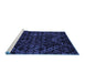 Sideview of Machine Washable Abstract Blue Modern Rug, wshabs4516blu