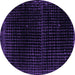 Round Machine Washable Abstract Purple Modern Area Rugs, wshabs4517pur