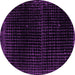 Round Machine Washable Abstract Pink Modern Rug, wshabs4517pnk