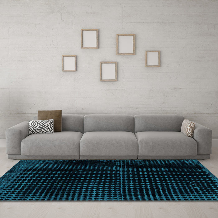 Machine Washable Abstract Light Blue Modern Rug in a Living Room, wshabs4517lblu