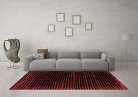 Machine Washable Abstract Red Modern Rug, wshabs4517red