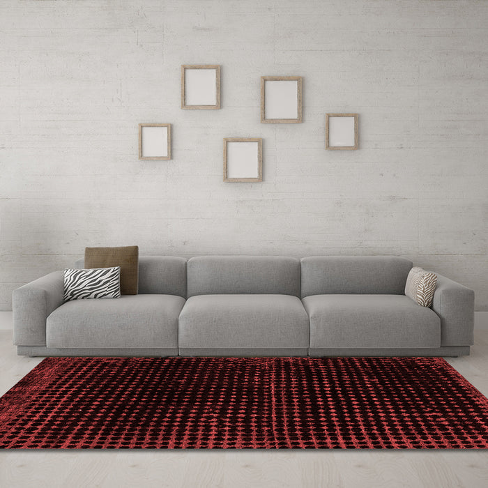 Modern Red Washable Rugs