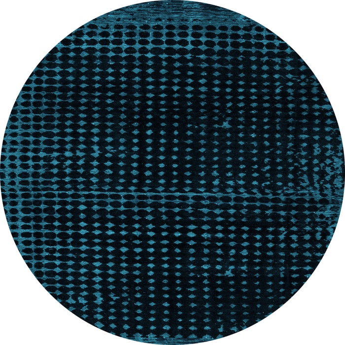 Round Abstract Light Blue Modern Rug, abs4517lblu