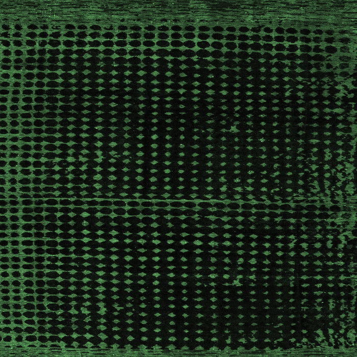 Square Abstract Emerald Green Modern Rug, abs4517emgrn