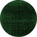 Round Abstract Green Modern Rug, abs4517grn