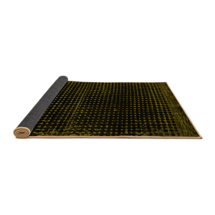 Sideview of Abstract Yellow Modern Rug, abs4517yw