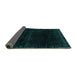 Sideview of Abstract Turquoise Modern Rug, abs4517turq