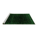 Sideview of Machine Washable Abstract Green Modern Area Rugs, wshabs4517grn