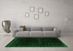 Machine Washable Abstract Green Modern Area Rugs in a Living Room,, wshabs4517grn