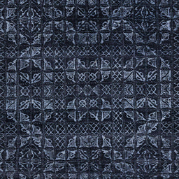 Square Machine Washable Abstract Night Blue Rug, wshabs4518