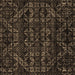 Square Machine Washable Abstract Brown Modern Rug, wshabs4518brn