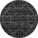 Round Abstract Gray Modern Rug, abs4518gry