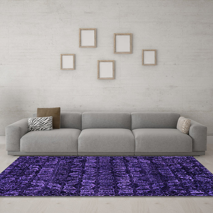 Machine Washable Abstract Purple Modern Area Rugs in a Living Room, wshabs4518pur
