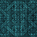 Square Abstract Turquoise Modern Rug, abs4518turq