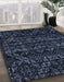 Abstract Blue Modern Rug in Family Room, abs4518