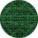 Round Machine Washable Abstract Green Modern Area Rugs, wshabs4518grn