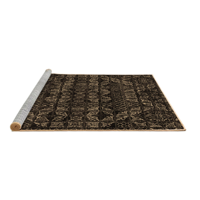 Sideview of Machine Washable Abstract Brown Modern Rug, wshabs4518brn