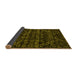 Sideview of Abstract Yellow Modern Rug, abs4518yw