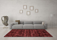 Machine Washable Abstract Red Modern Rug, wshabs4518red