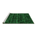 Sideview of Machine Washable Abstract Green Modern Area Rugs, wshabs4518grn