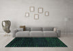 Machine Washable Abstract Green Modern Area Rugs in a Living Room,, wshabs4519grn