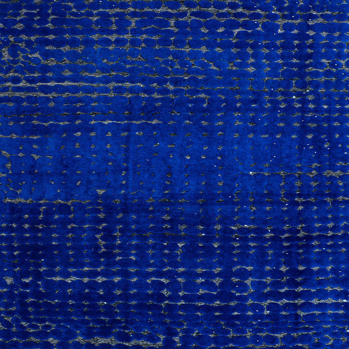 Square Machine Washable Abstract Blueberry Blue Rug, wshabs4519