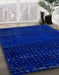 Abstract Blue Modern Rug in Family Room, abs4519