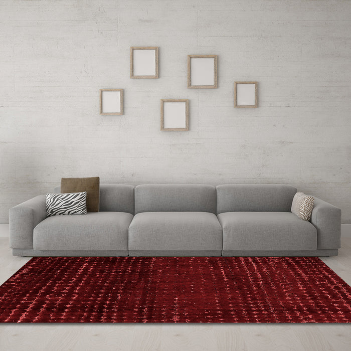 Modern Red Washable Rugs