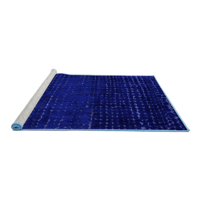 Sideview of Machine Washable Abstract Blue Modern Rug, wshabs4519blu