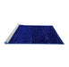 Sideview of Machine Washable Abstract Blue Modern Rug, wshabs4519blu