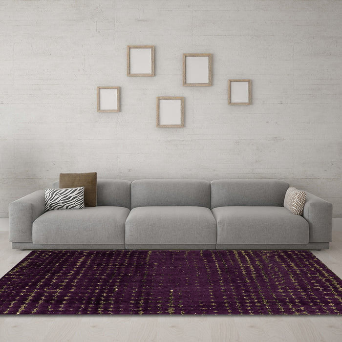 Machine Washable Abstract Brown Modern Rug in a Living Room,, wshabs4519brn