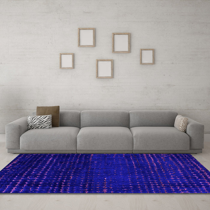 Machine Washable Abstract Pink Modern Rug in a Living Room, wshabs4519pnk
