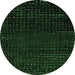 Round Abstract Emerald Green Modern Rug, abs4519emgrn