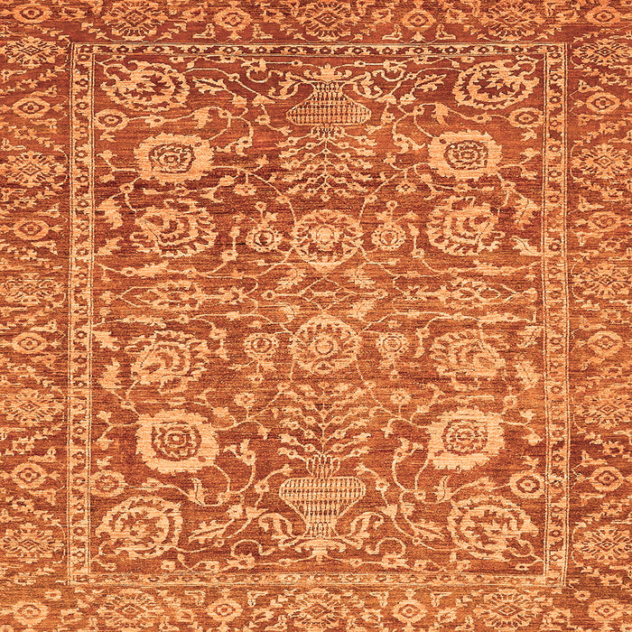 Square Oriental Orange Traditional Rug, abs451org
