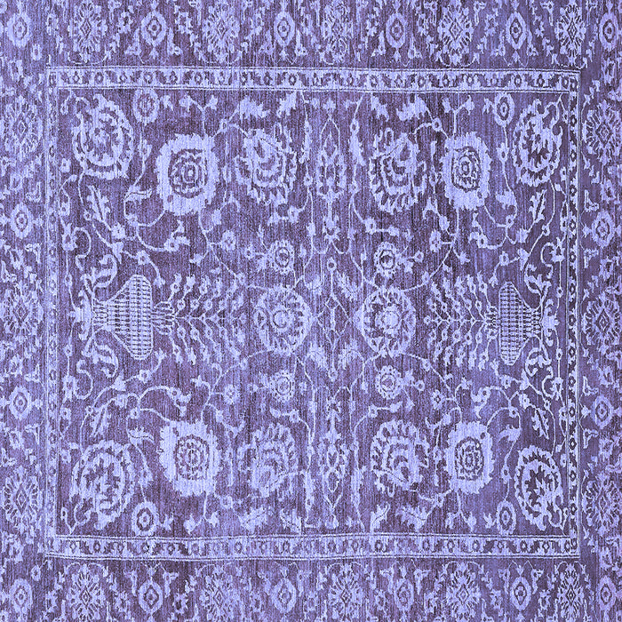 Square Machine Washable Oriental Blue Traditional Rug, wshabs451blu