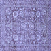 Square Machine Washable Oriental Blue Traditional Rug, wshabs451blu