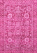 Machine Washable Oriental Pink Traditional Rug, wshabs451pnk